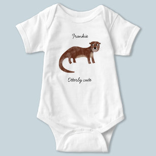 Otter Personalized Otterly Cute Baby Bodysuit