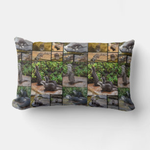 Otter Photo Collage, Lumbar Cushion. Pillow