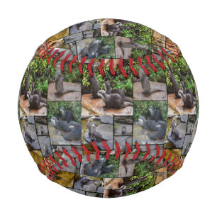 Otter Photo Collage, Personalized Regular Baseball