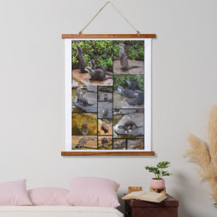 Otter Photo Collage, Wall Hanging Tapestry