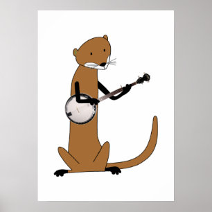 Otter Playing the Banjo Poster