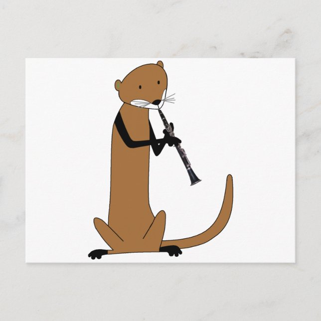 Otter Playing the Clarinet Postcard (Front)