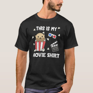 Otter Popcorn Movies Coin Evening Movies Looking T-Shirt