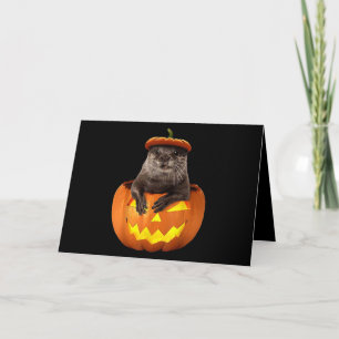 Otter pumpkin halloween  funny otter Gift Card