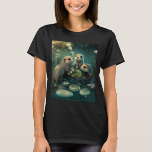 Otter Puns Cute Otters Playing  2 T-Shirt