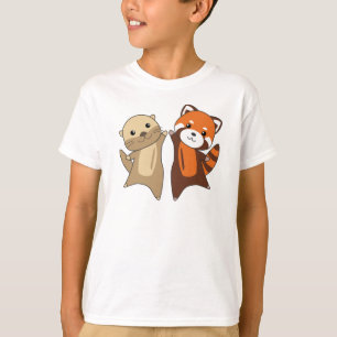 Otter Red Panda Sweet Animals For Children T-Shirt