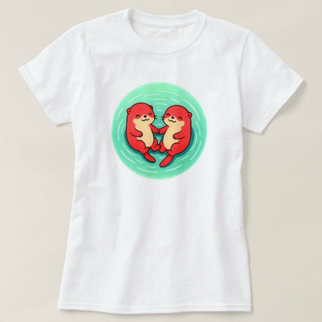 Otter Ripple – Guardians of Rivers  | WHITE ONLY T-Shirt (Design Front)