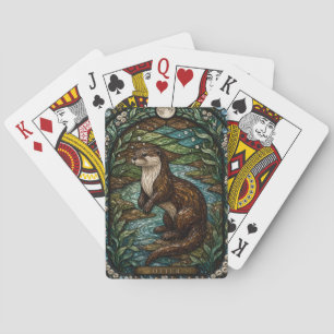 Otter River Bend Illumina Stained Glass Playing Cards