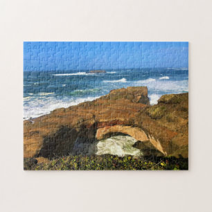 Otter Rock at Devil's Punchbowl State Park, Oregon Jigsaw Puzzle