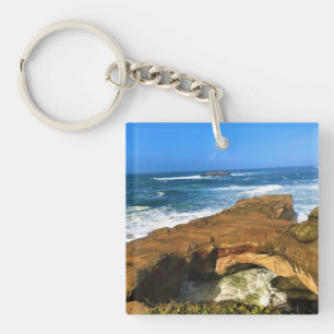 Otter Rock at Devil's Punchbowl State Park, Oregon Keychain