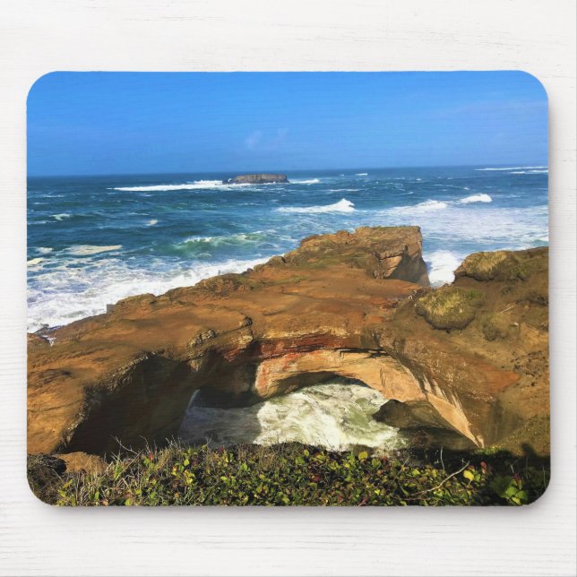 Otter Rock at Devil's Punchbowl State Park, Oregon Mouse Pad (Front)