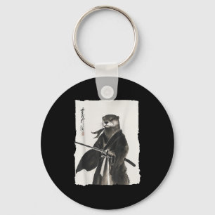 Otter Samurai Janpanese Vintage Warrior Art Anime Keychain