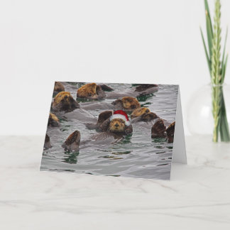 Otter Santa Christmas card