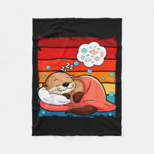 Otter Sleeng Animal Pajamas Nap Pjs Outfit Sea Ott Fleece Blanket
