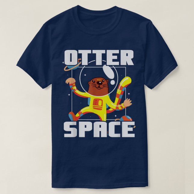 Otter Space Musteline Science Space Fan 1543 T-Shirt (Design Front)