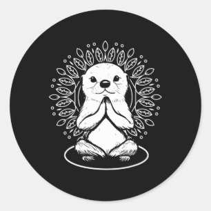 Otter Spiritual Yoga Pose Meditation Lover Namaste Classic Round Sticker
