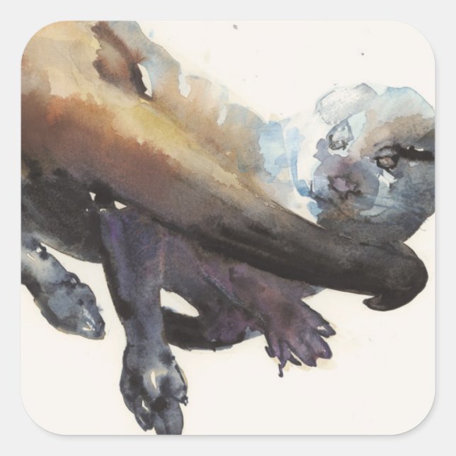 Otter Study I - 'Talisker' Square Sticker (Front)