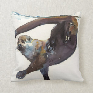 Otter Study II -'Talisker' Throw Pillow