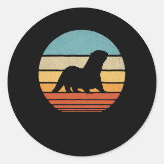 Otter Style 60s 70s Men Women Animal Pullover Classic Round Sticker