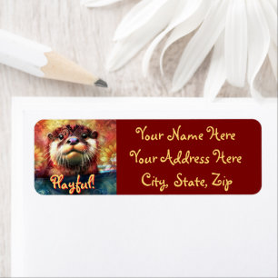 Otter Symbolism Floral Personalized Address