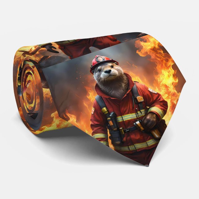 Otter The Fire Fighter, Tie (Rolled)