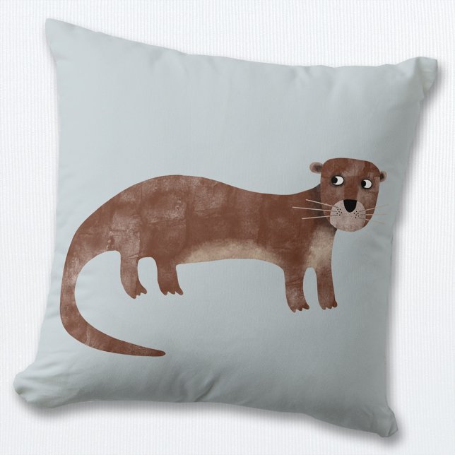 Otter Throw Pillow (Fun otter throw pillow)