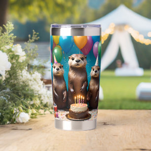 Otter Triplets Birthday Party,  Insulated Tumbler
