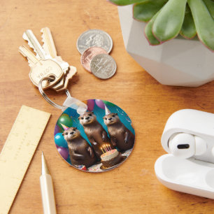 Otter Triplets Birthday Party, Keychain