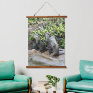 Otter Triplets, Wall Hanging Tapestry