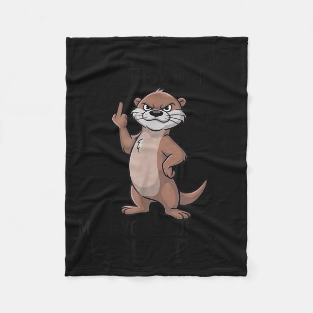 Otter Twinkle Little Snitch Mind Your Business Nos Fleece Blanket (Front)