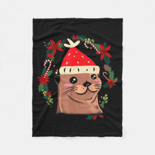 Otter Ugly Christmas Christmas Winter Fleece Blanket