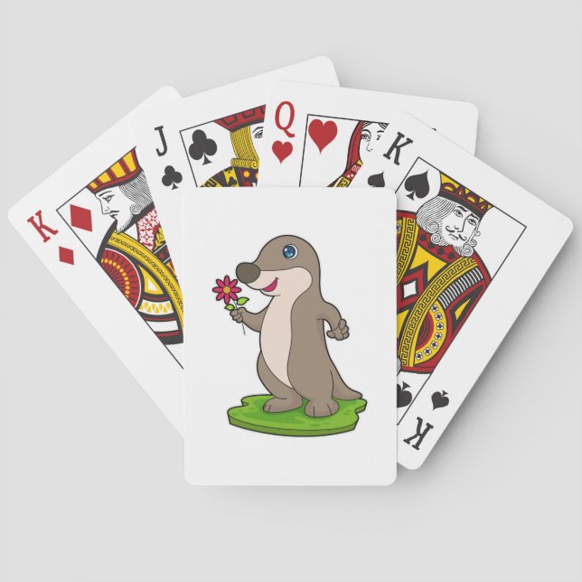 Otter with Flower Playing Cards (Back)