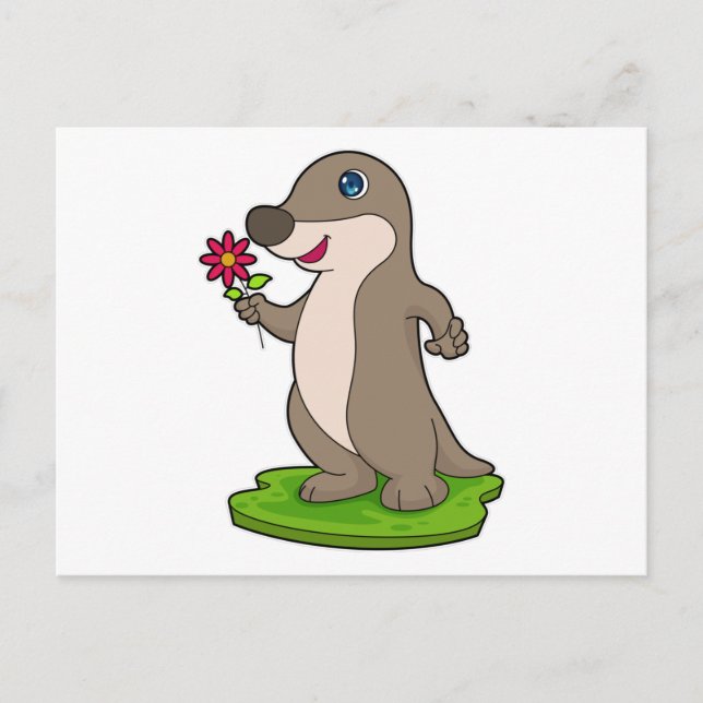 Otter with Flower Postcard (Front)