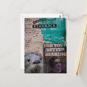  Otter with Vintage Headache and Hearing Ads Postcard