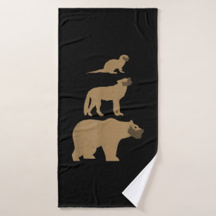 Otter Wolf Bear gay slang  Funny Gift Bath Towel