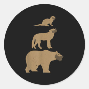 Otter Wolf Bear gay slang  Funny Gift Classic Round Sticker