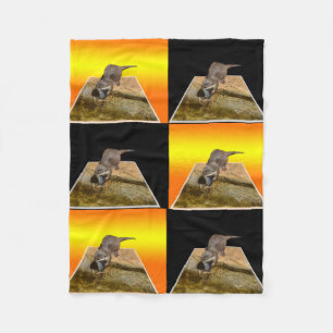 Otter, Yellow And Black, Small Fleece Blanket