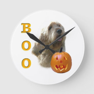 Otterhound Halloween BOO Round Clock