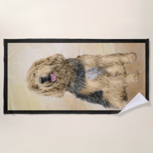Otterhound Painting - Cute Original Dog Art Beach Towel