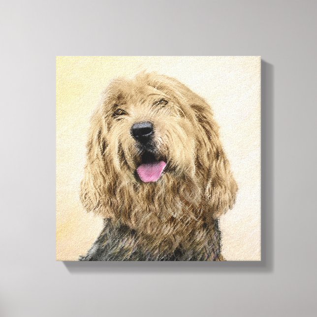 Otterhound Painting - Cute Original Dog Art Canvas Print (Front)