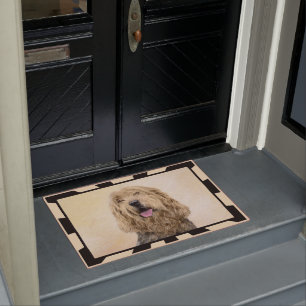 Otterhound Painting - Cute Original Dog Art Doormat