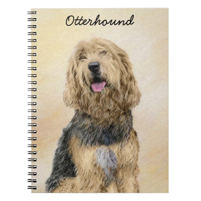 Otterhound Painting - Cute Original Dog Art Notebook (Front)