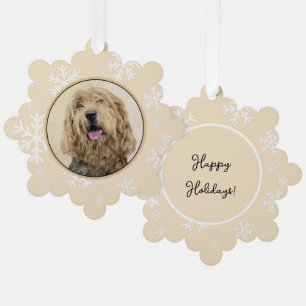 Otterhound Painting - Cute Original Dog Art Ornament Card