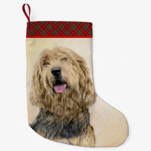 Otterhound Painting - Cute Original Dog Art Small Christmas Stocking