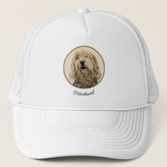 Otterhound Painting - Cute Original Dog Art Trucker Hat (Front)