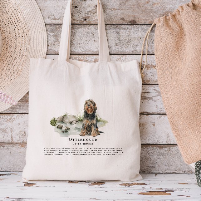 Otterhound | Watercolor Dog Breed Quote Tote Bag (Creator Uploaded)