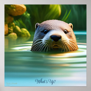 Otterly Adorable - AI Fantasy Digital Art Print 