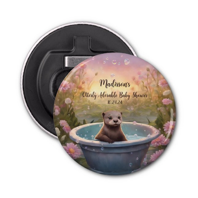 Otterly Adorable Baby Shower Bottle Opener (Front)