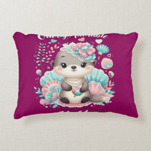 Otterly Adorable Cute Kawaii Otter Accent Pillow