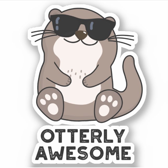 Otterly Awesome Funny Animal Otter Pun  (Front)